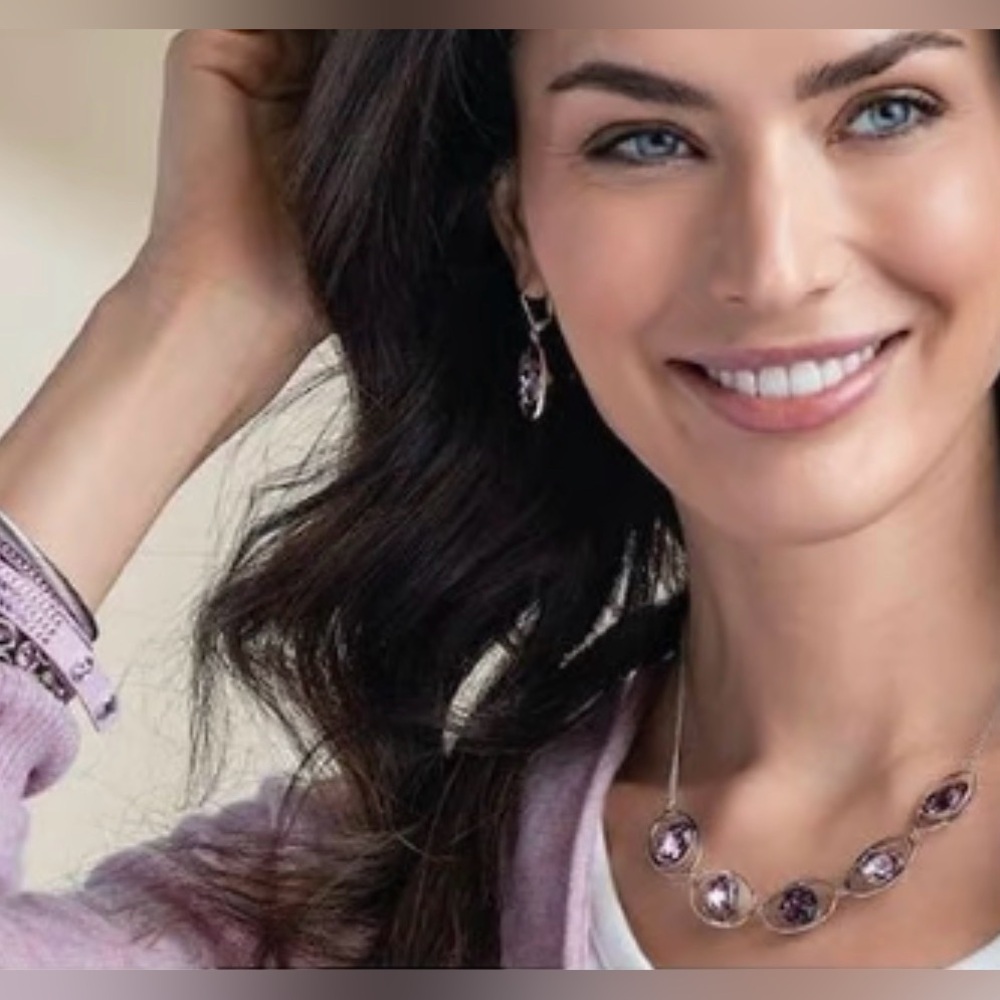 Touchstone Crystal In Rotation Necklace & Earrings Set - Picture 2 of 11